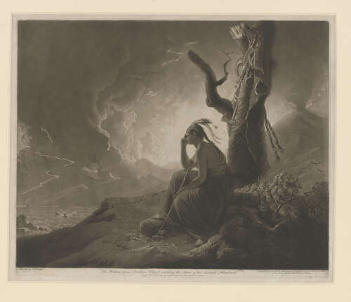 After Wright of Derby mezzotint Widow