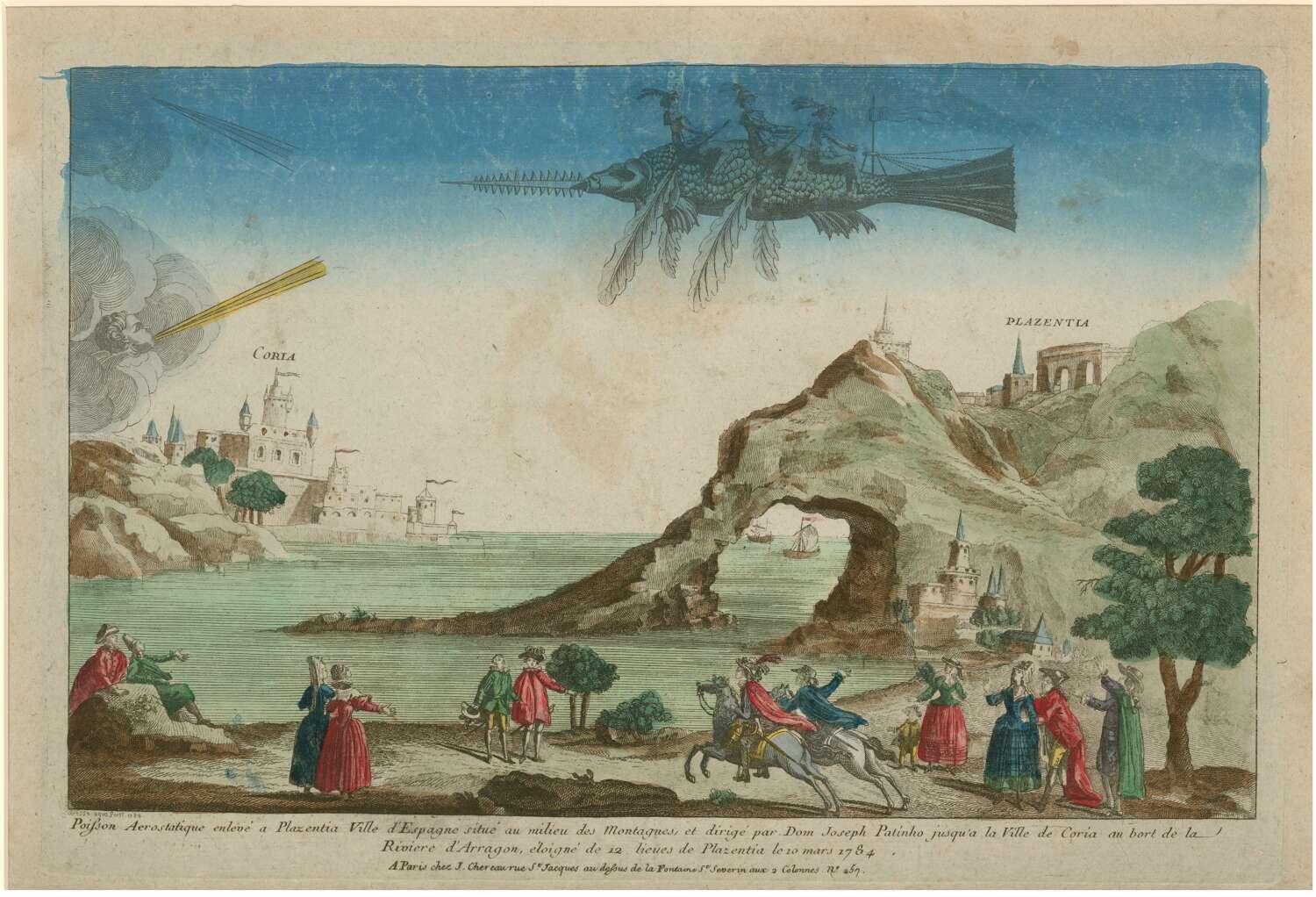 Bresse etching with hand coloring